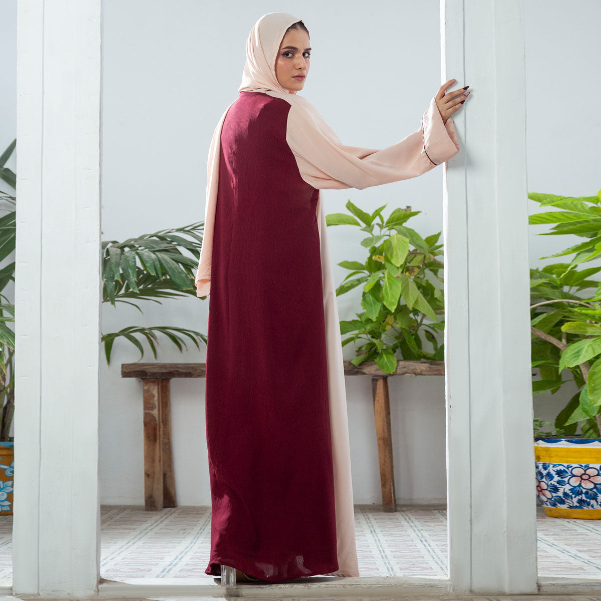 Blush Maroon Abaya