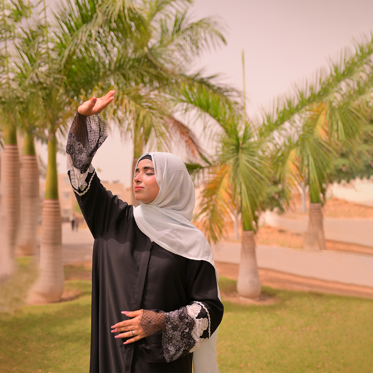 Net Abaya-Black