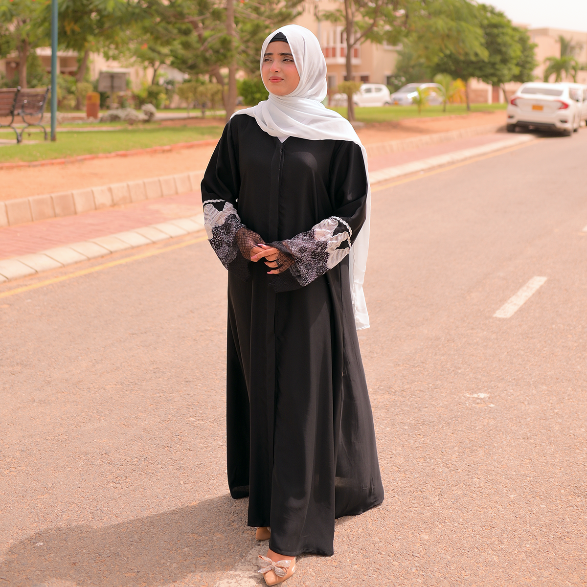 Net Abaya-Black
