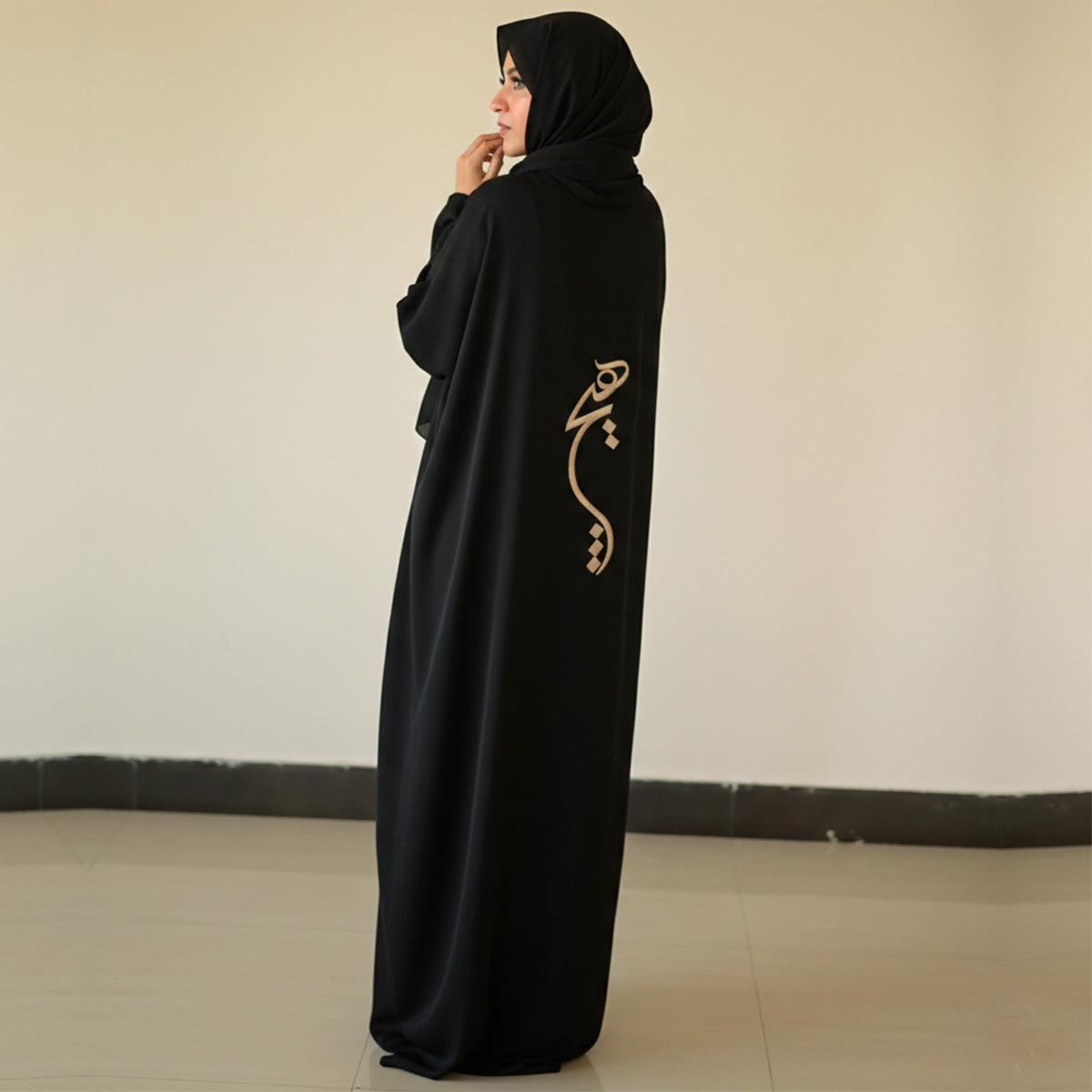 Black Arabic Cape Abaya