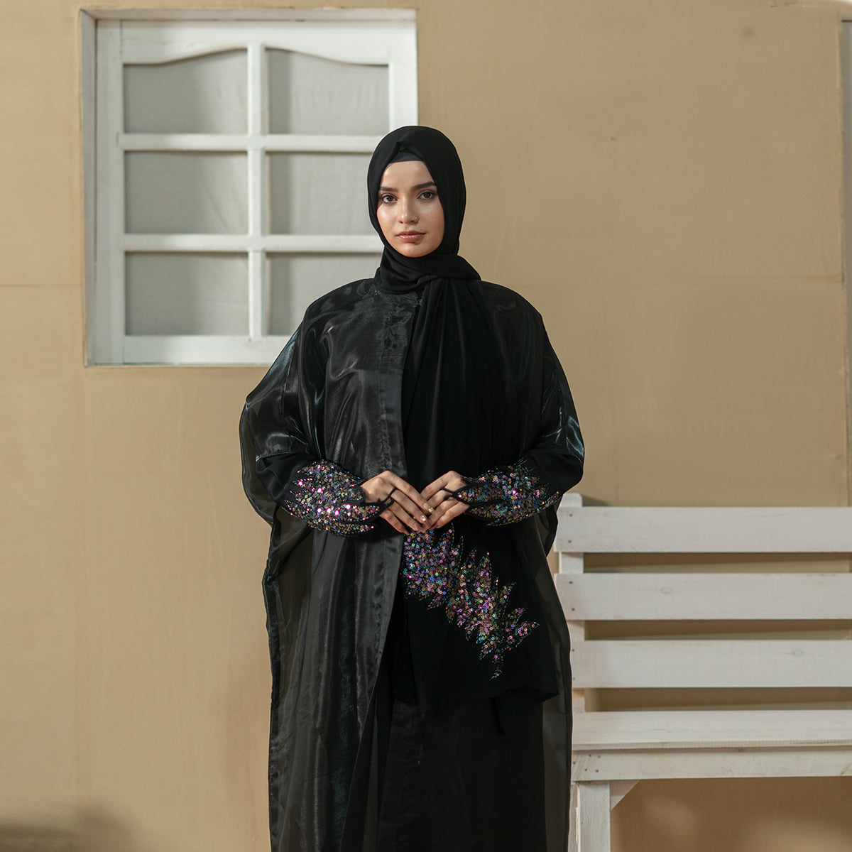 Black Multi-Shimmer Abaya