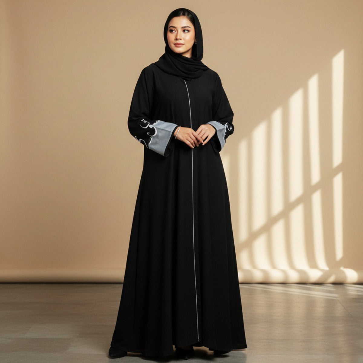Calligraphy Abaya Silver
