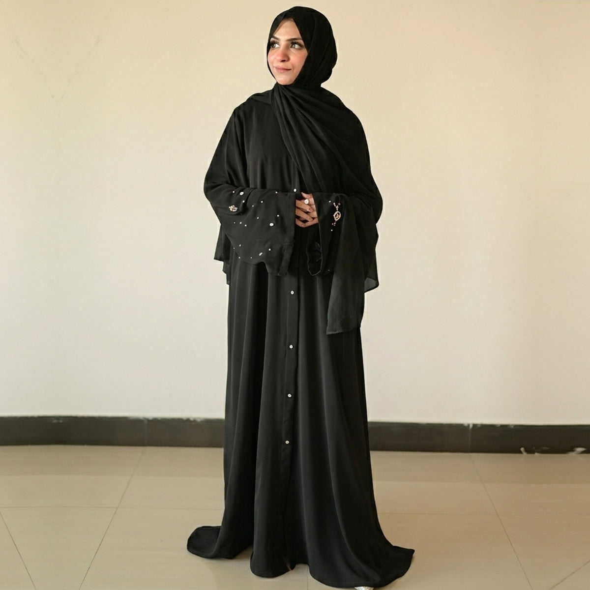 Droop Abaya Black