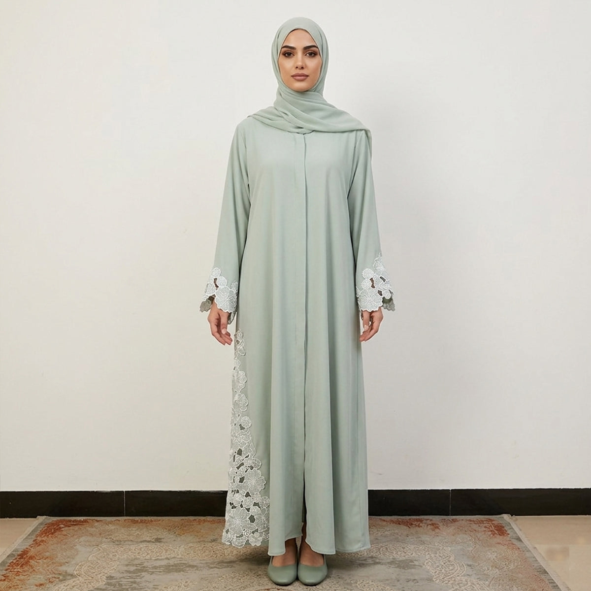 Basma Abaya-Mint Green