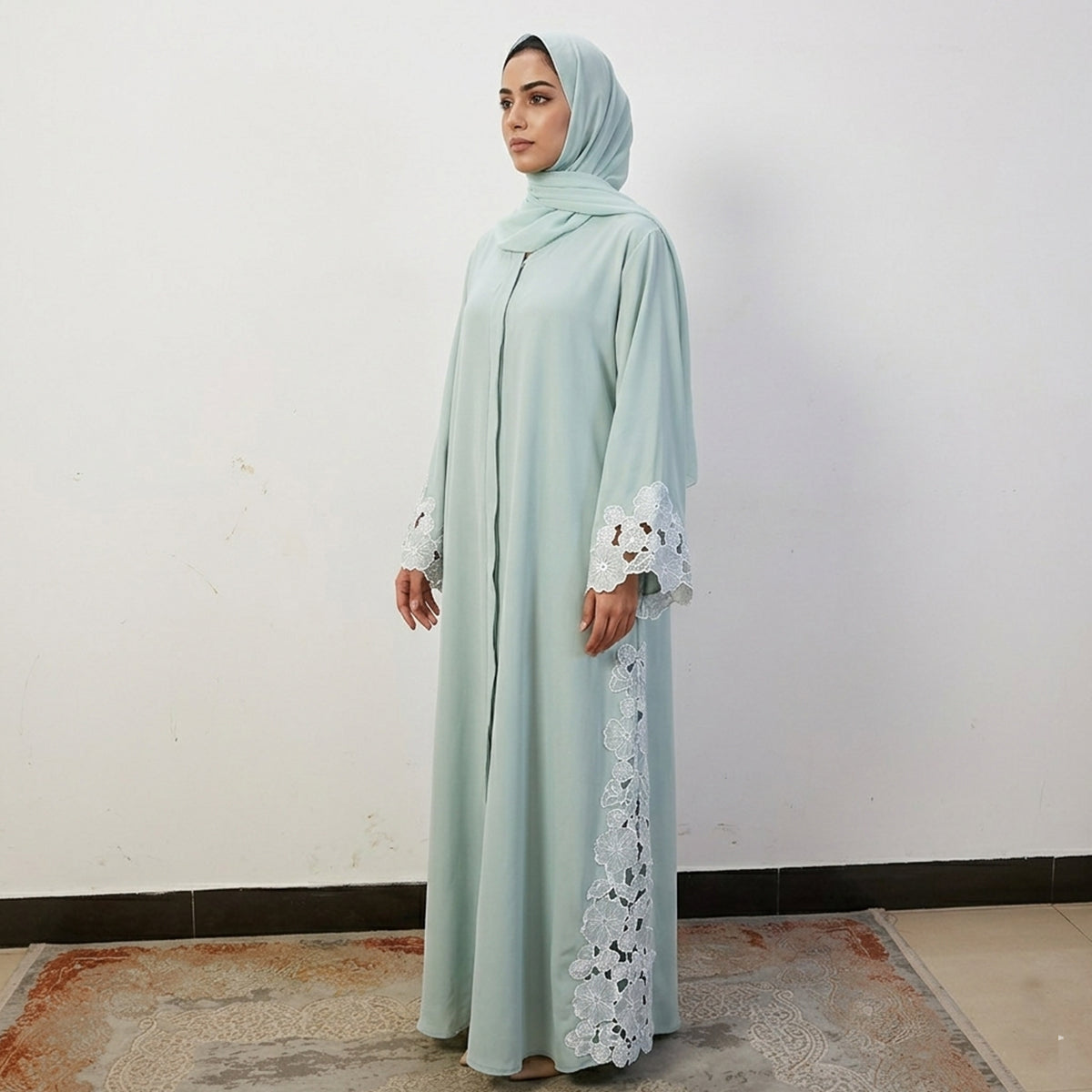 Basma Abaya-Mint Green