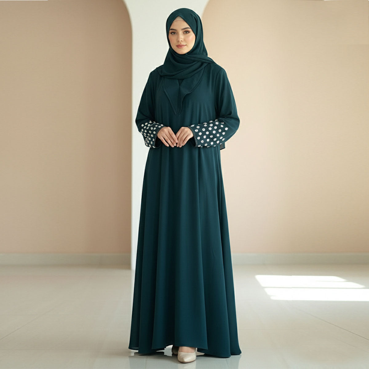 Teal Luxe Abaya