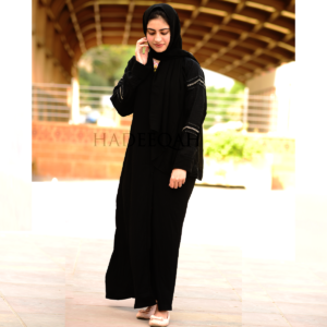 Jet Black Abaya-Orchid