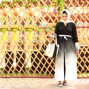 Tie and Dye Black Abaya