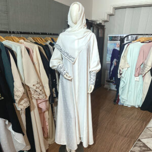 Arabic Abaya-Pleated White