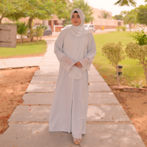 Net Abaya- Ice blue