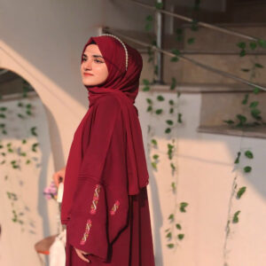 Floret Abaya-Maroon